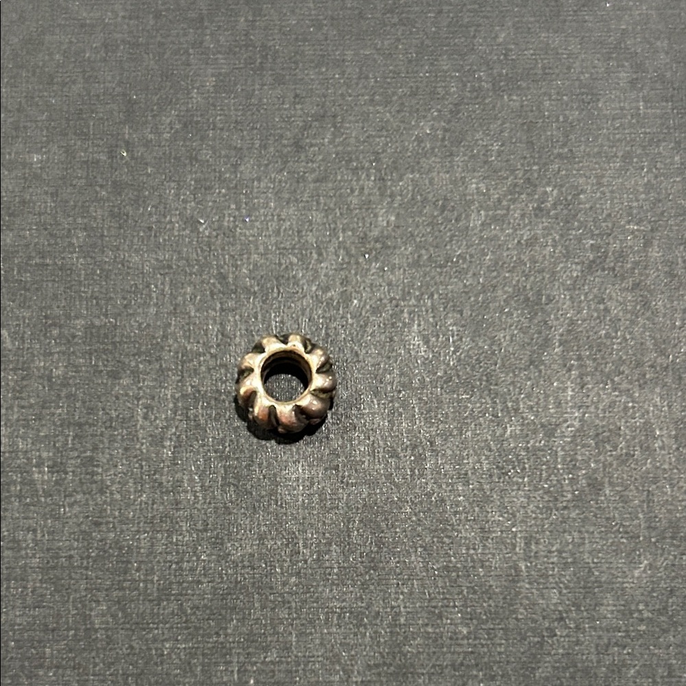 Silver Floral Bead Charm